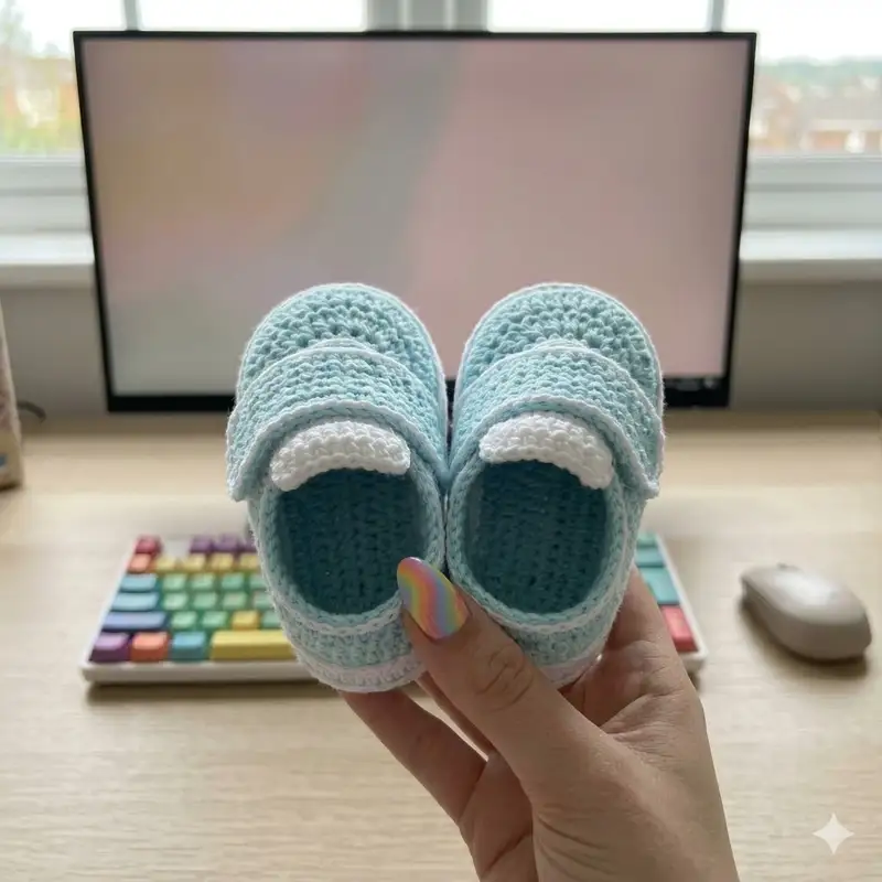 Quality crochet pattern: Velcro Sneakers Pattern - Intermediate level guide with complete instructions