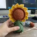 Baby Sunflower Amigurumi Pattern step 4 - final assembly and finishing