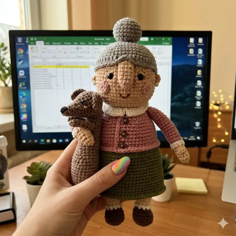 Complimentary Intermediate crochet pattern: Grandma Amigurumi Pattern - Simple to follow guide