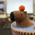 Capybara in a tub Amigurumi Pattern step 2 - assembly progress