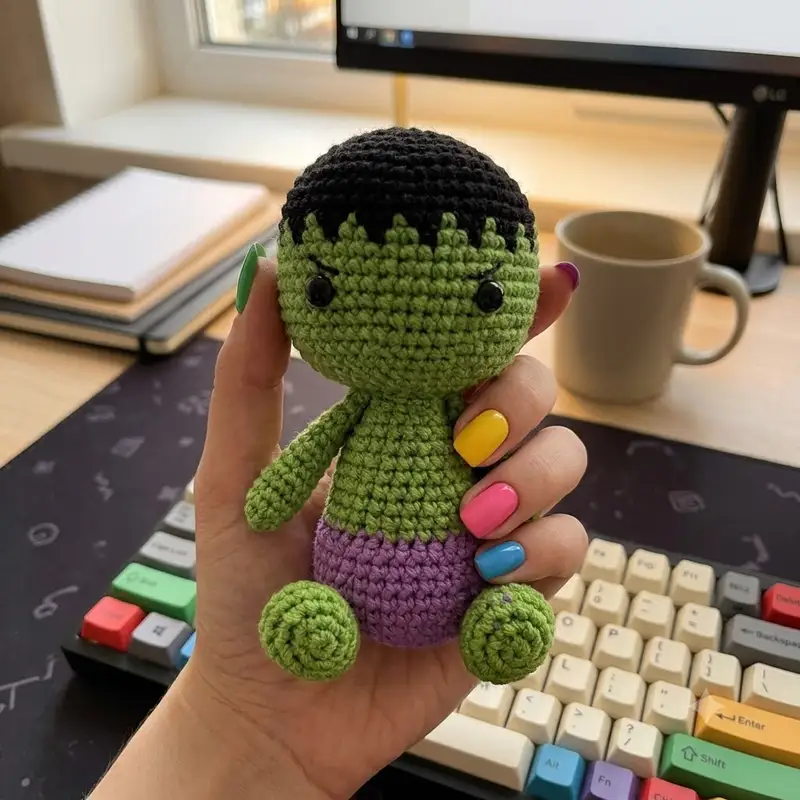 Complimentary Beginner Friendly crochet pattern: Hulk Amigurumi Pattern - Simple to follow guide