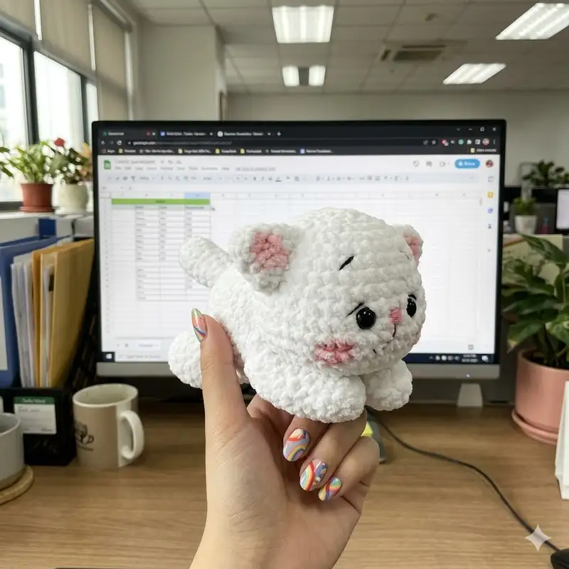 Complimentary Beginner Friendly crochet pattern: My little Cat Amigurumi Pattern - Simple to follow guide