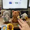 The cats and flowers Amigurumi Pattern step 1 - construction progress