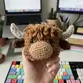 Mungo Highland Cow Amigurumi Pattern step 1 - construction progress