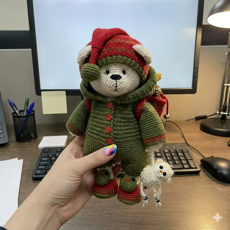 Complimentary Intermediate crochet pattern: Christmas Outfit Amigurumi Pattern - Simple to follow guide