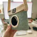 The Camera Crochet Bag & Purse Pattern step 2 - assembly progress