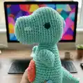 Tommy the T-Rex Amigurumi Pattern step 2 - assembly progress