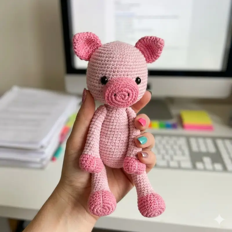 Complimentary Intermediate crochet pattern: Lily the Piglet Amigurumi Pattern - Simple to follow guide