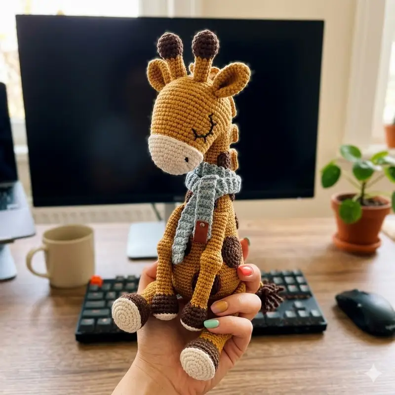 Complimentary Intermediate crochet pattern: Ollie the Giraffe Amigurumi Pattern - Simple to follow guide