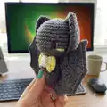 Baby Bat Amigurumi Pattern step 2 - assembly progress