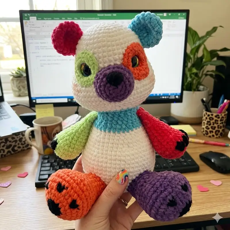 Complimentary Intermediate crochet pattern: Dottie the Panda Amigurumi Pattern - Simple to follow guide
