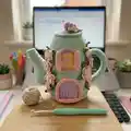 Spring Teapot House Amigurumi Pattern step 2 - assembly progress