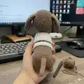Yumi the Dachshund Amigurumi Pattern step 4 - final assembly and finishing