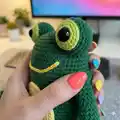 Frog Pillow Amigurumi Pattern step 2 - assembly progress
