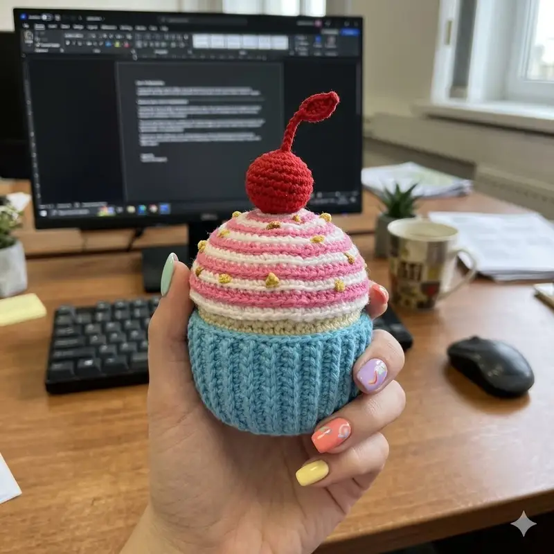 Complimentary Intermediate crochet pattern: Reversible Muffin Toy Amigurumi Pattern - Simple to follow guide