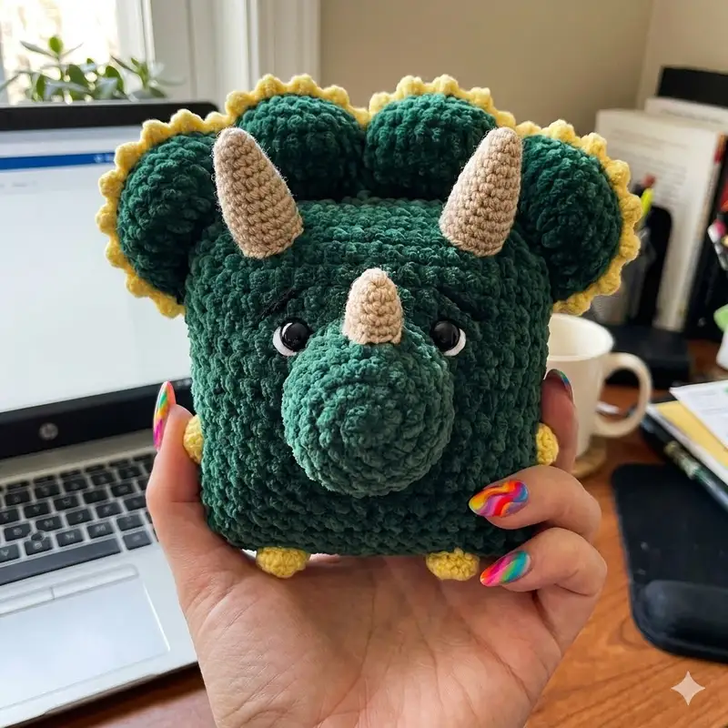 Complimentary Intermediate crochet pattern: Pillow- Dino Amigurumi Pattern - Simple to follow guide