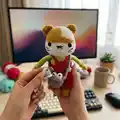 Fishing Cat Amigurumi Pattern step 4 - final assembly and finishing