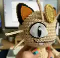 Meowth Amigurumi Pattern step 2 - assembly progress