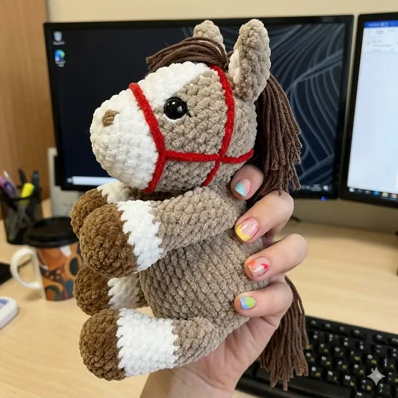 Complimentary Intermediate crochet pattern: Horse Amigurumi Pattern - Simple to follow guide