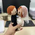 Wedding Couple Amigurumi Pattern step 2 - assembly progress