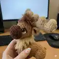 Ostin the Reindeer Amigurumi Pattern step 2 - assembly progress