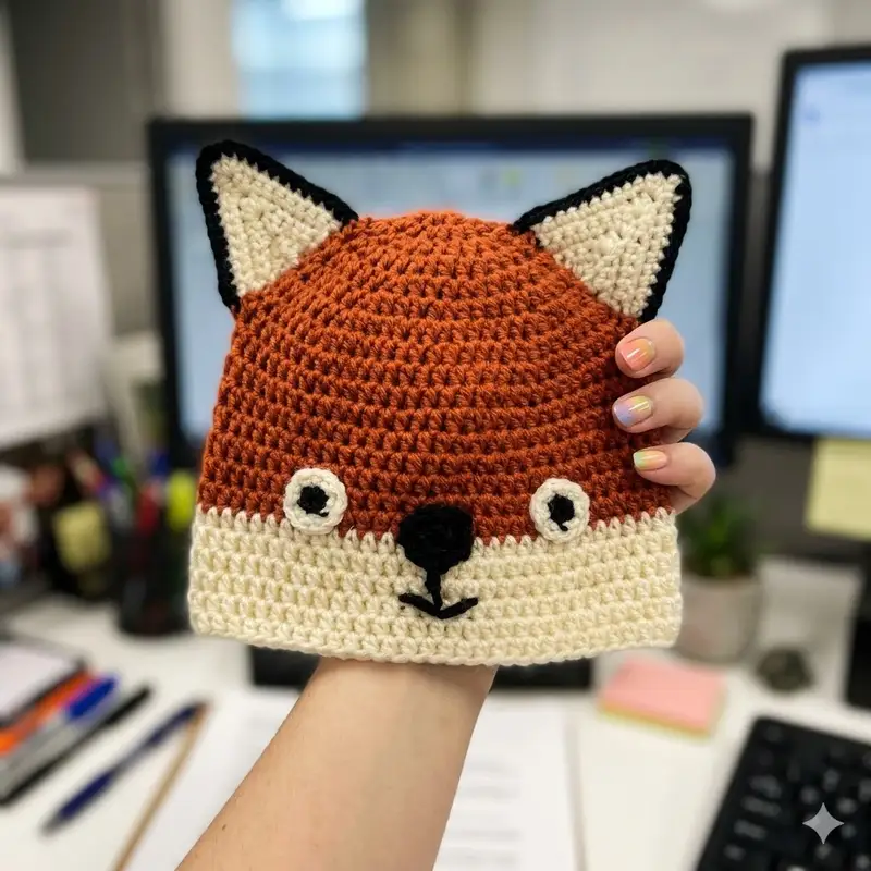 Complimentary Intermediate crochet pattern: Fox Hat Pattern - Simple to follow guide