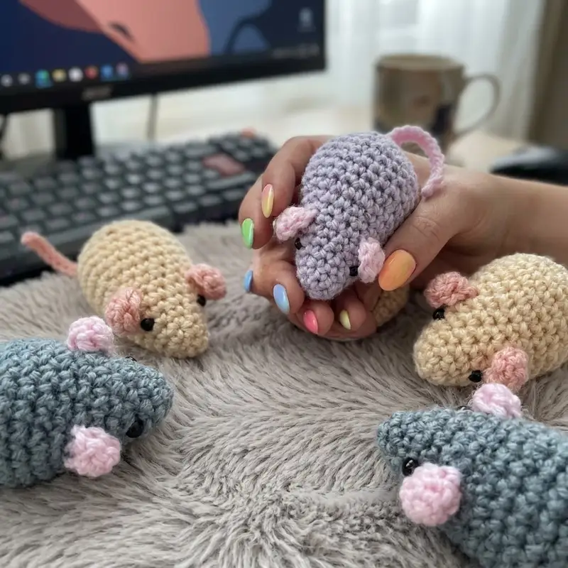 Complimentary Beginner Friendly crochet pattern: Sugar Mice Amigurumi Pattern - Simple to follow guide