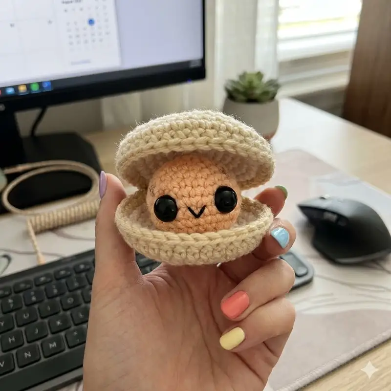 Complimentary Intermediate crochet pattern: Cleo the Clam Amigurumi Pattern - Simple to follow guide