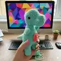 Tommy the T-Rex Amigurumi Pattern step 1 - construction progress
