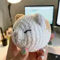 Marshmallow Kittie Amigurumi Pattern step 2 - assembly progress