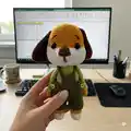 Handsome Dog Amigurumi Pattern step 1 - construction progress