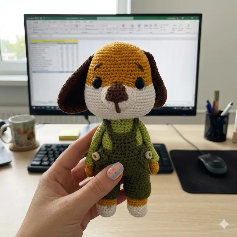 Complimentary Intermediate crochet pattern: Handsome Dog Amigurumi Pattern - Simple to follow guide