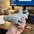 Hammerhead Shark Friend Amigurumi Pattern step 1 - construction progress