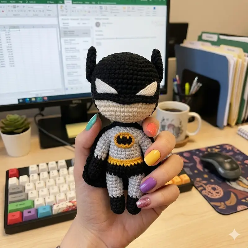 Complimentary Intermediate crochet pattern: Batman Amigurumi Pattern - Simple to follow guide