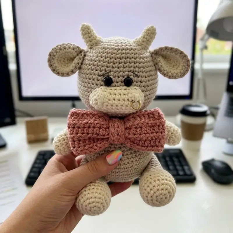 Complimentary Beginner Friendly crochet pattern: Asher the Ox Amigurumi Pattern - Simple to follow guide
