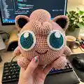 Jigglypuff Amigurumi Pattern step 1 - construction progress