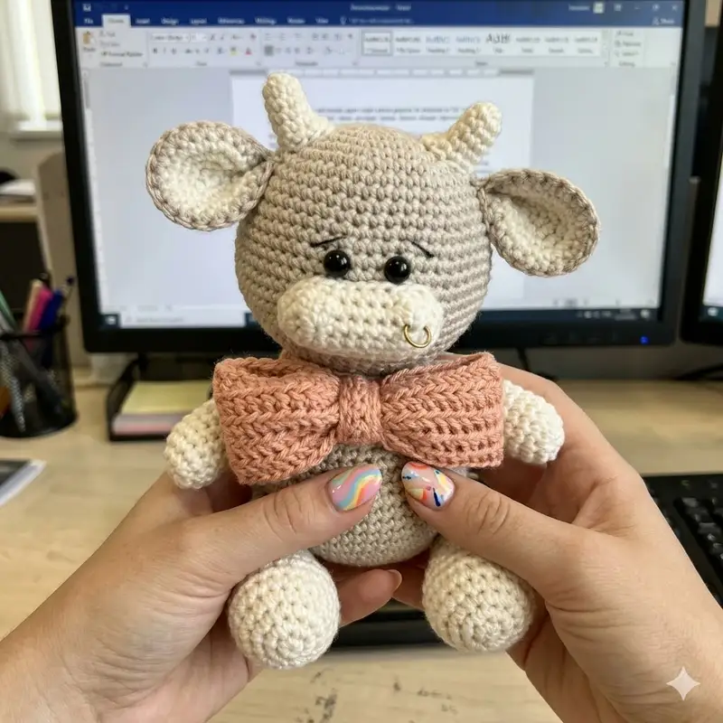 Complimentary Beginner Friendly crochet pattern: Asher the Ox Amigurumi Pattern - Simple to follow guide
