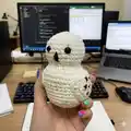 Hedwig the Owl Amigurumi Pattern step 2 - assembly progress