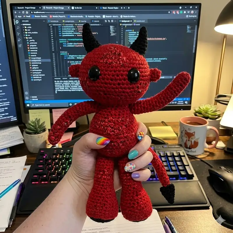 Quality crochet pattern: The Little Devil Amigurumi Pattern - Intermediate level guide with complete instructions