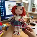 Sailor Girl Amigurumi Pattern step 4 - final assembly and finishing