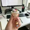 Reversible Flower Bouquet & Bride Amigurumi Pattern step 1 - construction progress