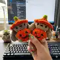 Crochet Bunny Pumpkin Amigurumi Pattern step 4 - final assembly and finishing