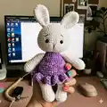 Lily Bunny Amigurumi Pattern step 1 - construction progress