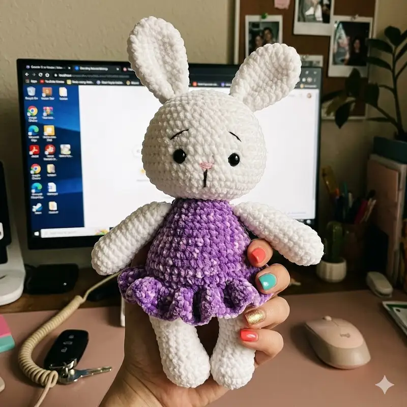 Complimentary Intermediate crochet pattern: Lily Bunny Amigurumi Pattern - Simple to follow guide