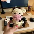 Keychain Cow Amigurumi Pattern step 2 - assembly progress