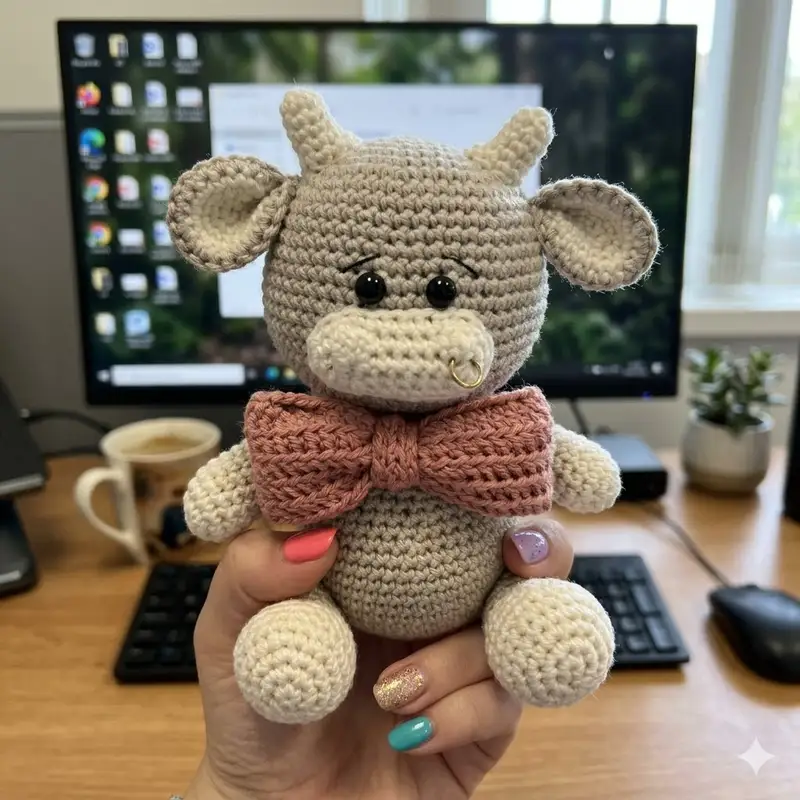 Complimentary Beginner Friendly crochet pattern: Asher the Ox Amigurumi Pattern - Simple to follow guide
