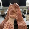 Caron Crochet Mesh Sleeves Pattern step 4 - final assembly and finishing