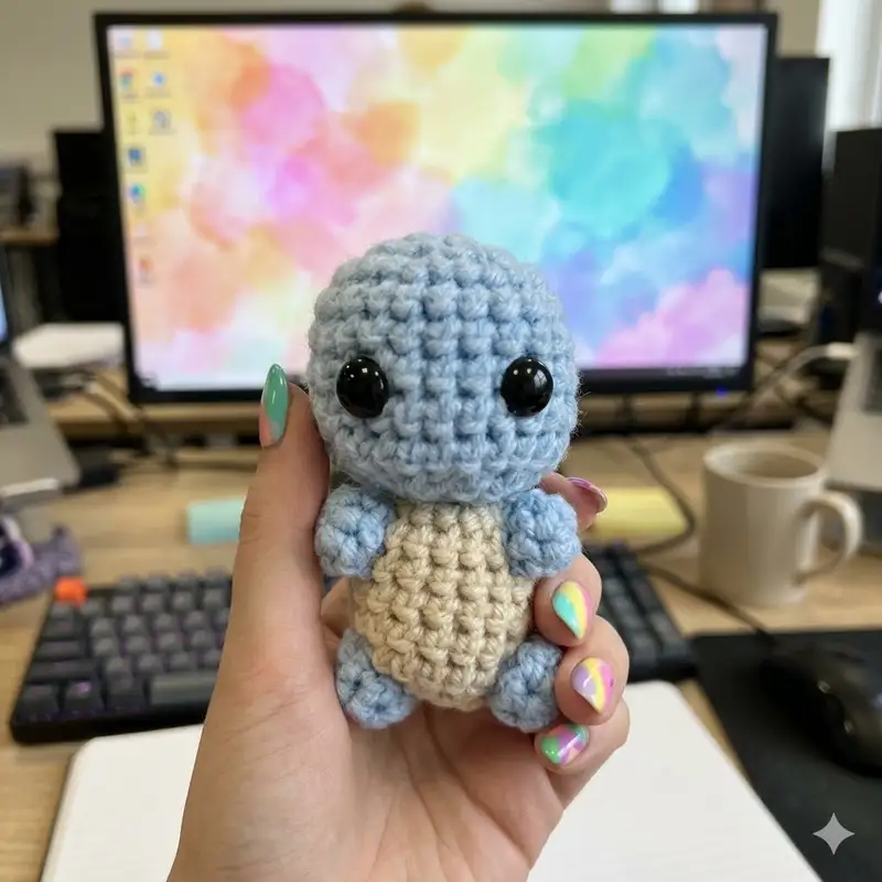 Complimentary Beginner Friendly crochet pattern: Squirtle Amigurumi Pattern - Simple to follow guide