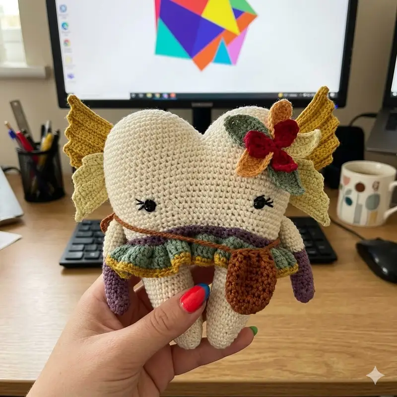 Complimentary Intermediate crochet pattern: Tooth Fairy Amigurumi Pattern - Simple to follow guide