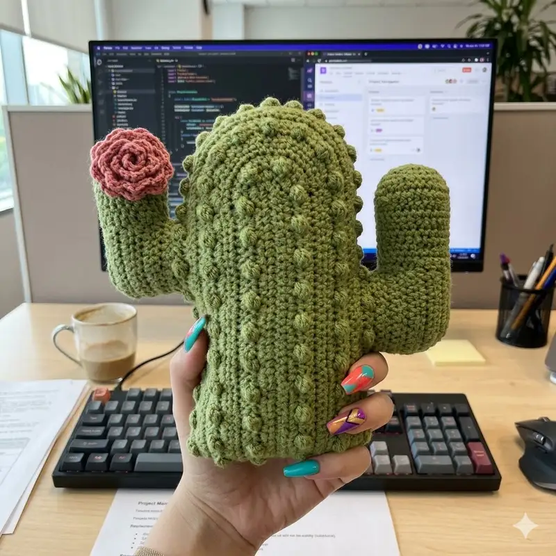 Complimentary Intermediate crochet pattern: Crochet Cactus Pillow Pattern - Simple to follow guide